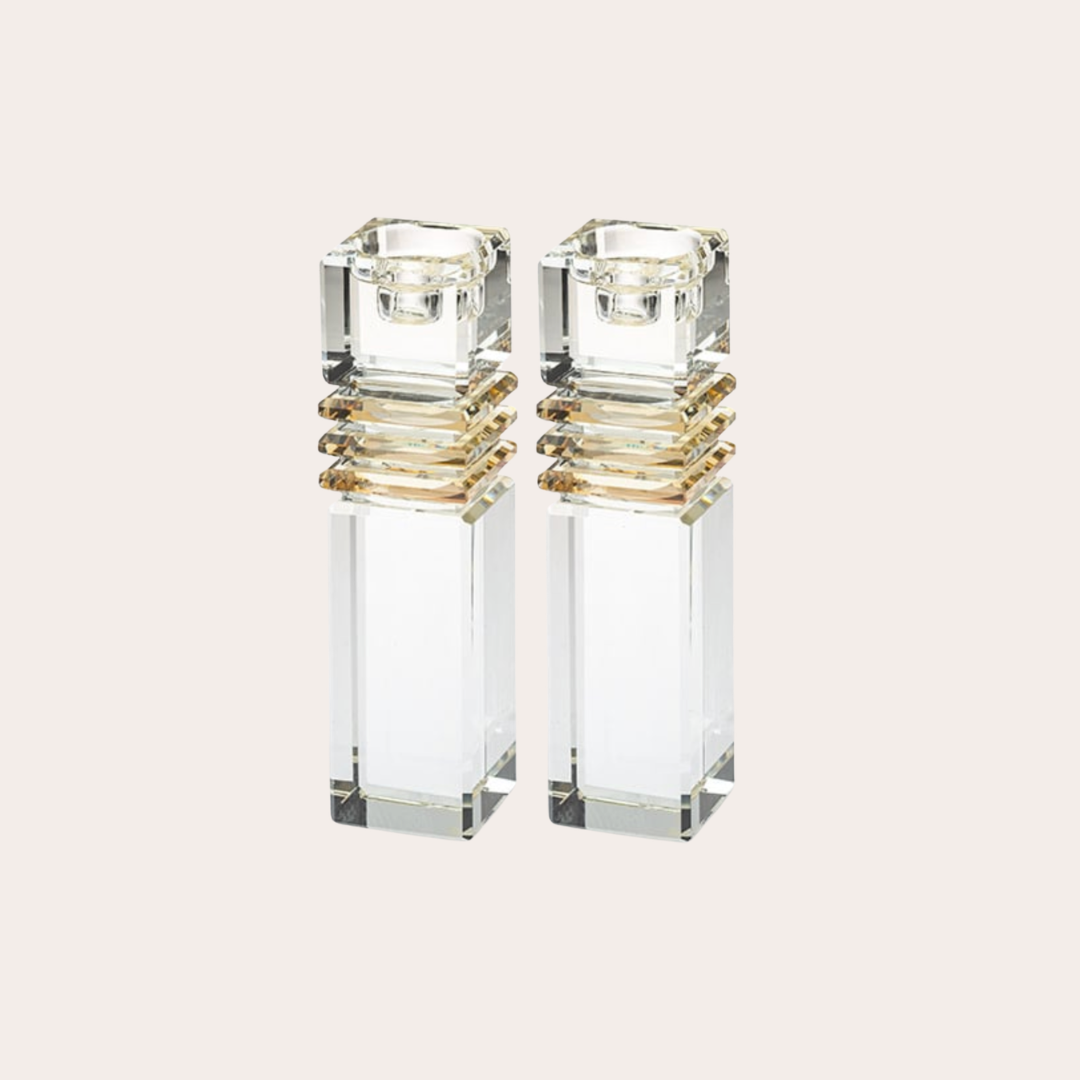Shabbat Candlesticks - Crystal