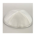 White Satin Kippah with Silver Trim