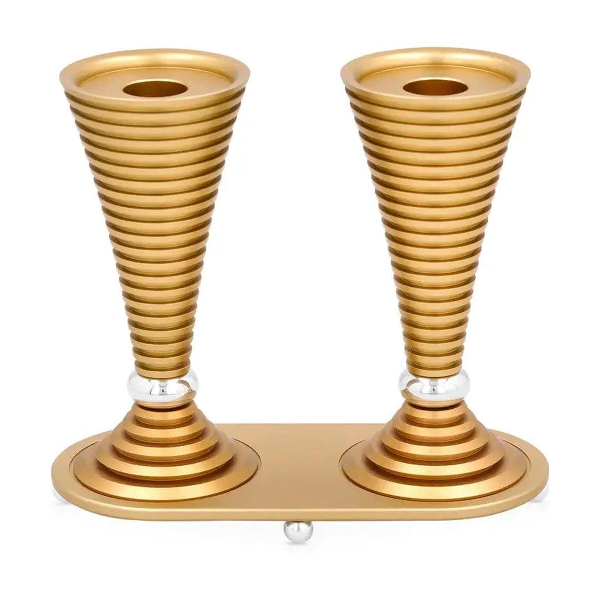 Round Candlesticks with Stand, Gold