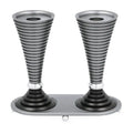 Round Candlesticks with Stand, Gray