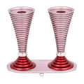 Round Candlesticks with Stand, Light Pink