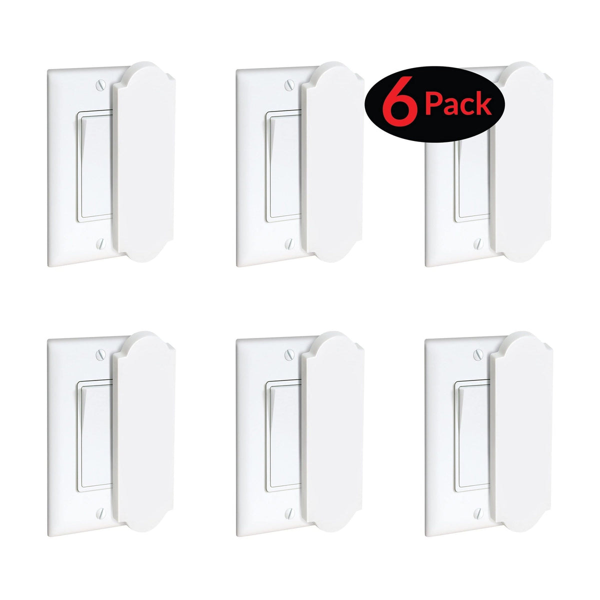 6-Pack  Magnetic Light Switch Cover Flat / Decora