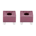 Square Grooved Candlesticks, Purple
