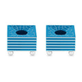 Square Grooved Candlesticks, Turquoise