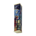 Aluminum Mezuzah Case, 8cm, Chagall Windows, Multicolour with Gold Tips