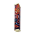 Aluminum Mezuzah Case, 10cm, Chagall Windows, Red with Gold Tips