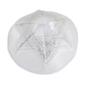 Kippah, White Satin, Silver Magen David