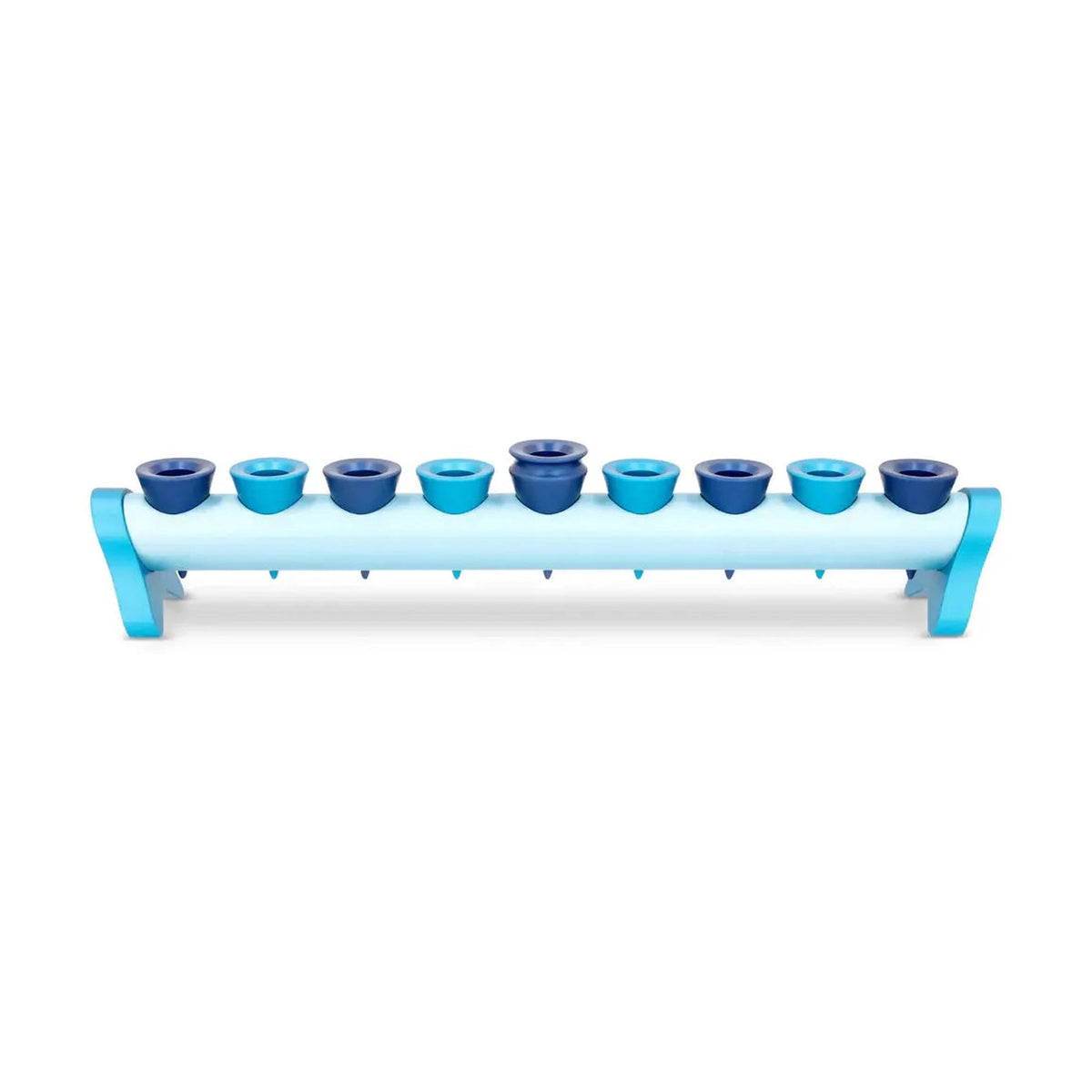 Modular Cone Design Chanukah Menorah, Shades of Blue