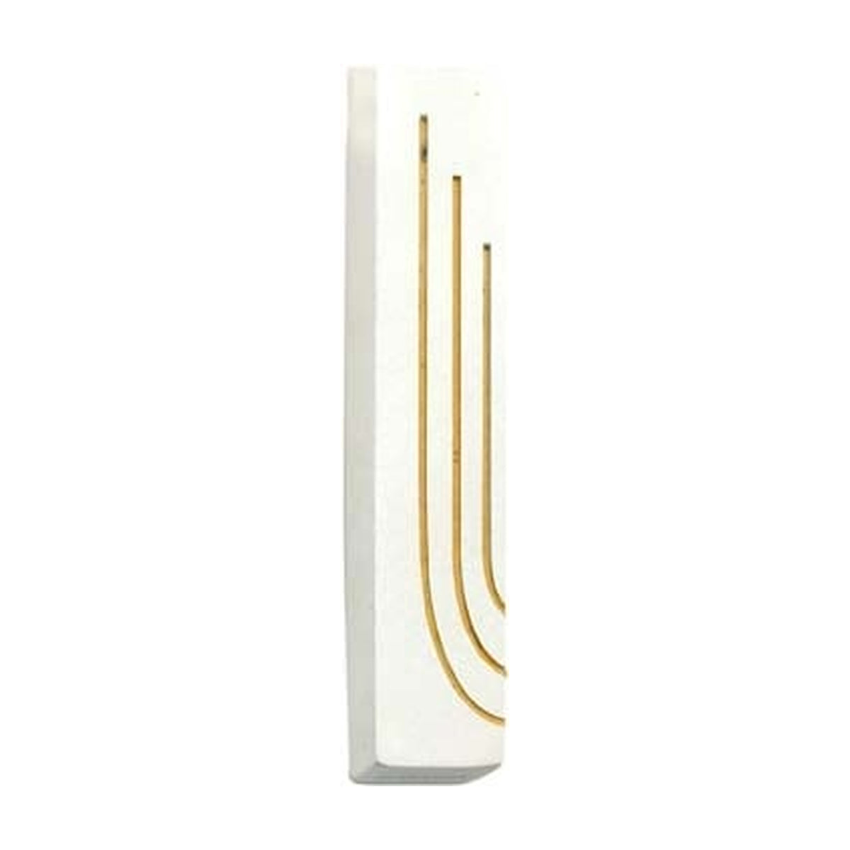 Mezuzah Case, Concrete/Stone Terazzo, 8 cm, White with Gold