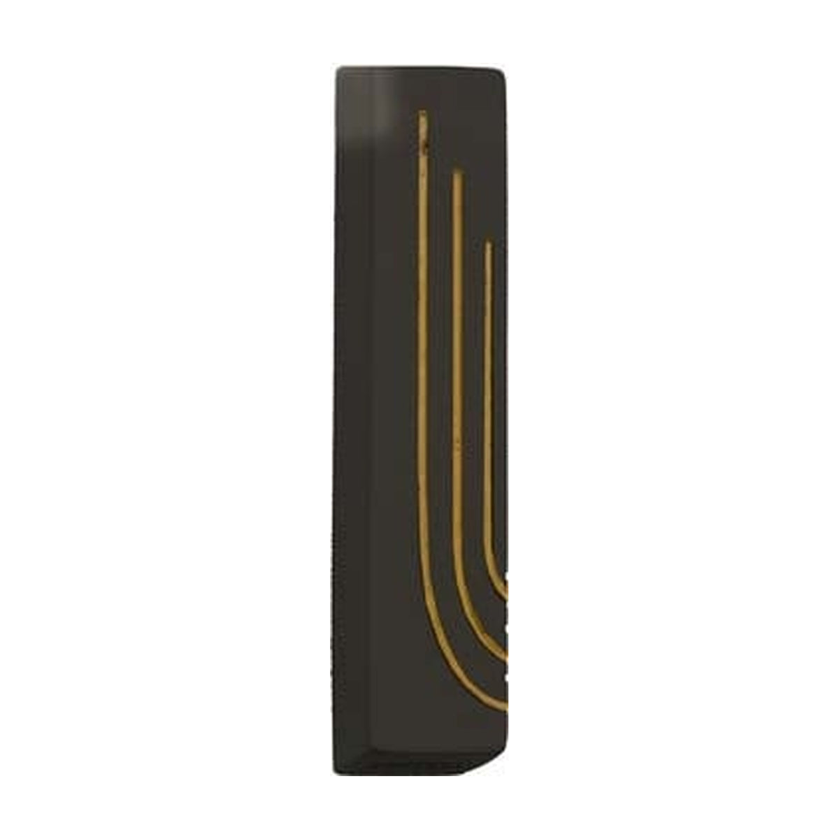 Mezuzah Case, Concrete/Stone Terazzo, 8 cm, Black with Gold