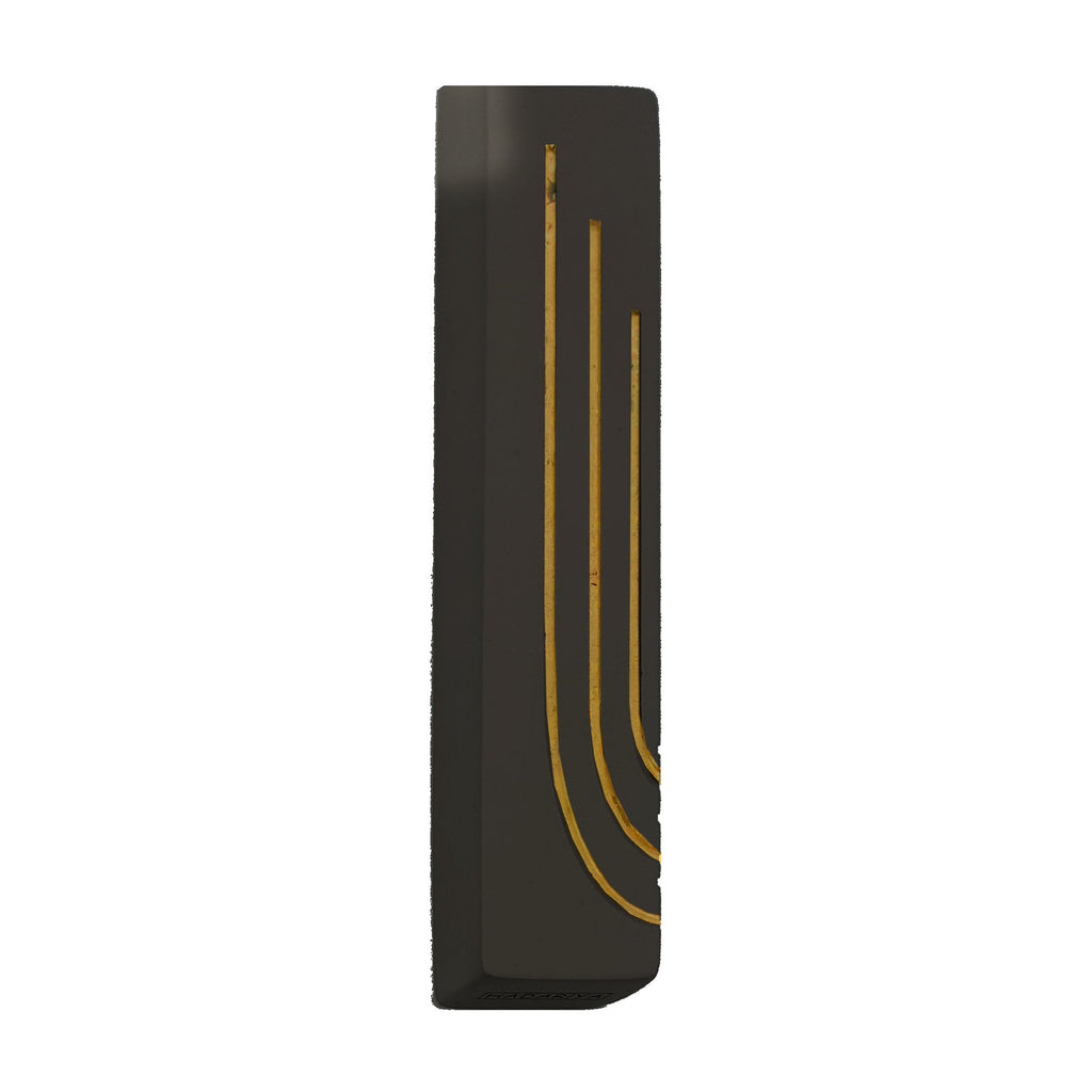 Black Mezuzah with Modern Gold Shin 12cm