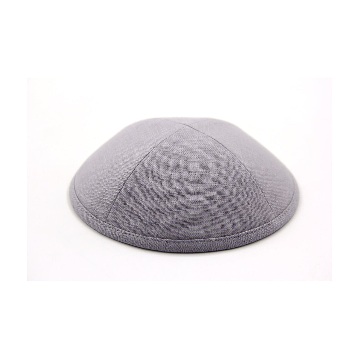 Grey Linen Kippah, 17cm