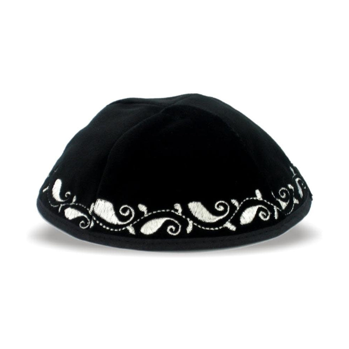 Velvet Kippah with Embroidery, 20cm