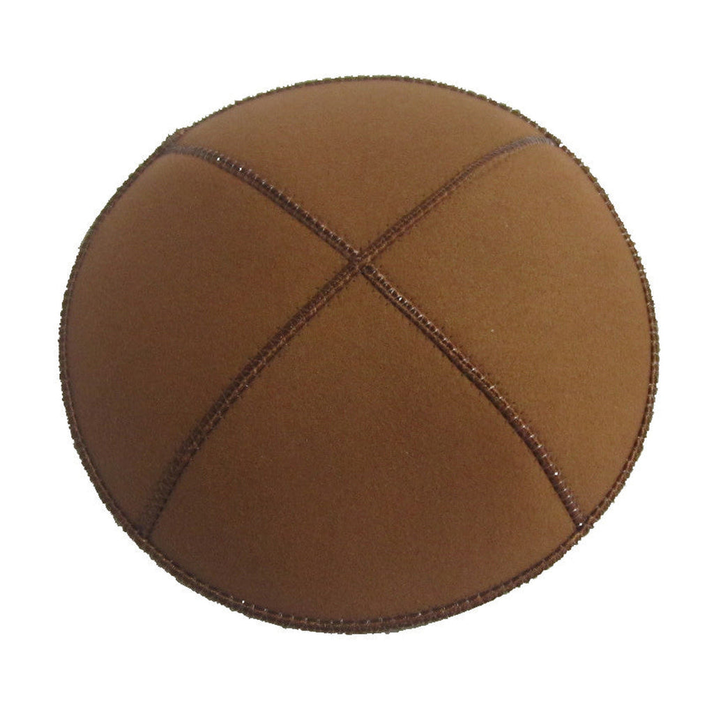 Microsuede Kippah, Chestnut Brown