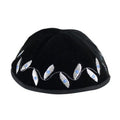 Velvet Kippah with Embroidery, 20cm