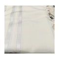 Tallit ''LaMenatze'ach'' Non-Slip, Size 50, White with Silver - Sephardi