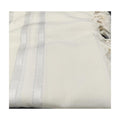 Tallit ''LaMenatze'ach'' Non-Slip, Size 55, White with Silver - Sephardi