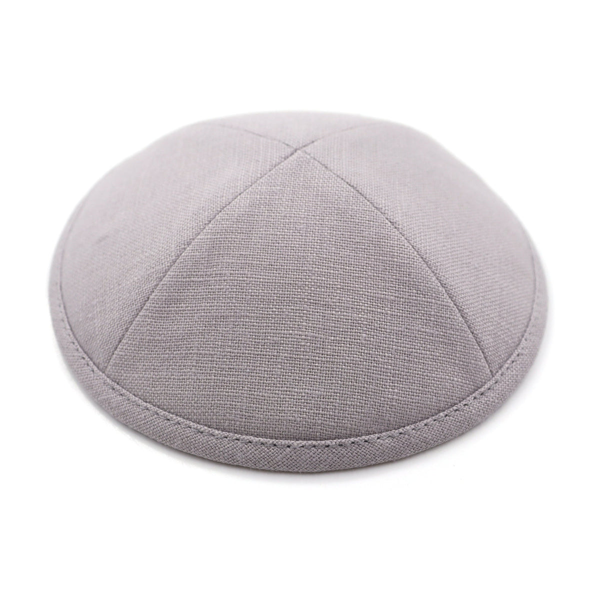 Light Grey Linen Kippah, 16cm