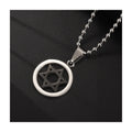 Magen David Necklace, Silver and Black