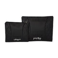 Tallit and Tefillin Bag Set, Black Vinyl With Silver Letters