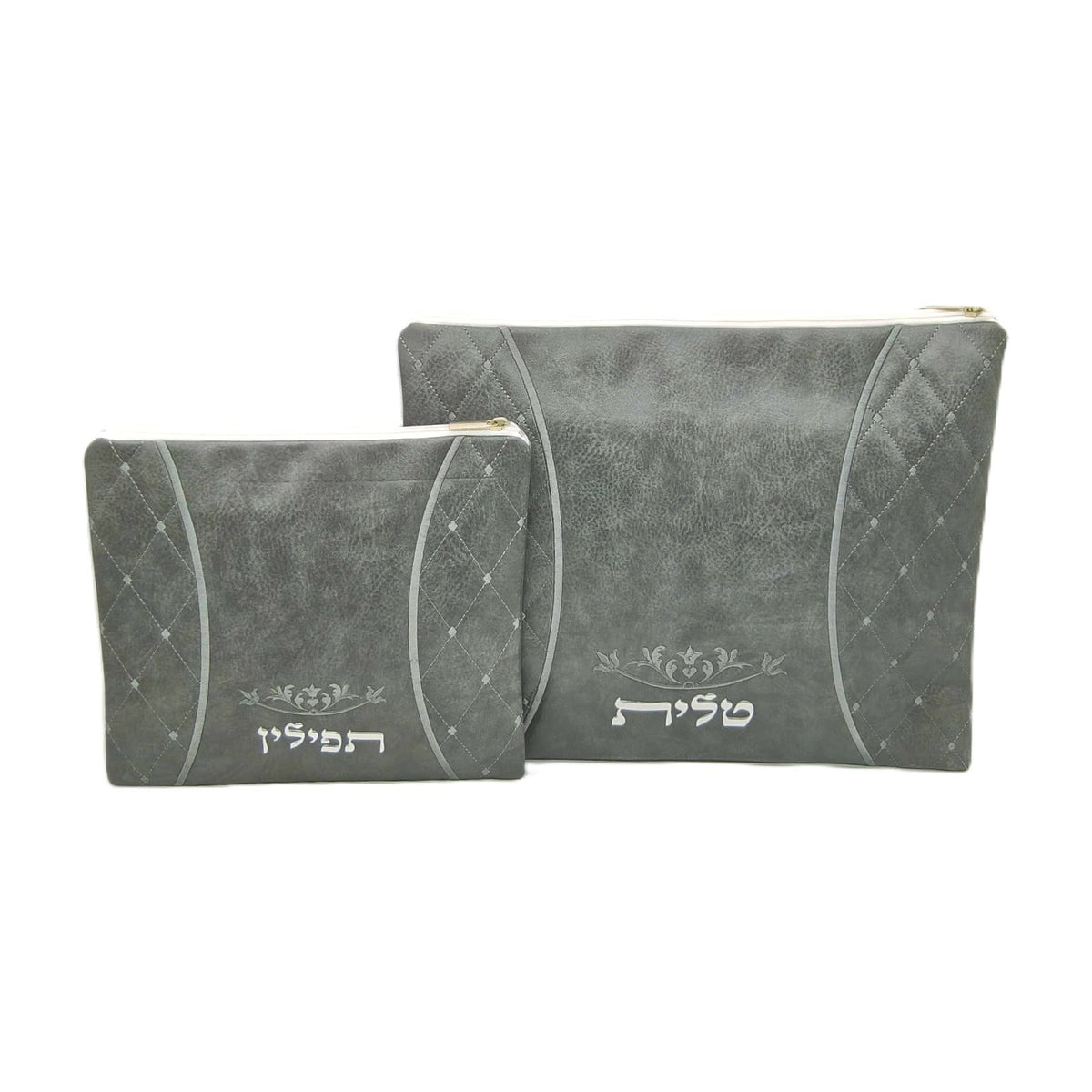 Tallit and Tefillin Bag Set, Gray Vinyl 35X30