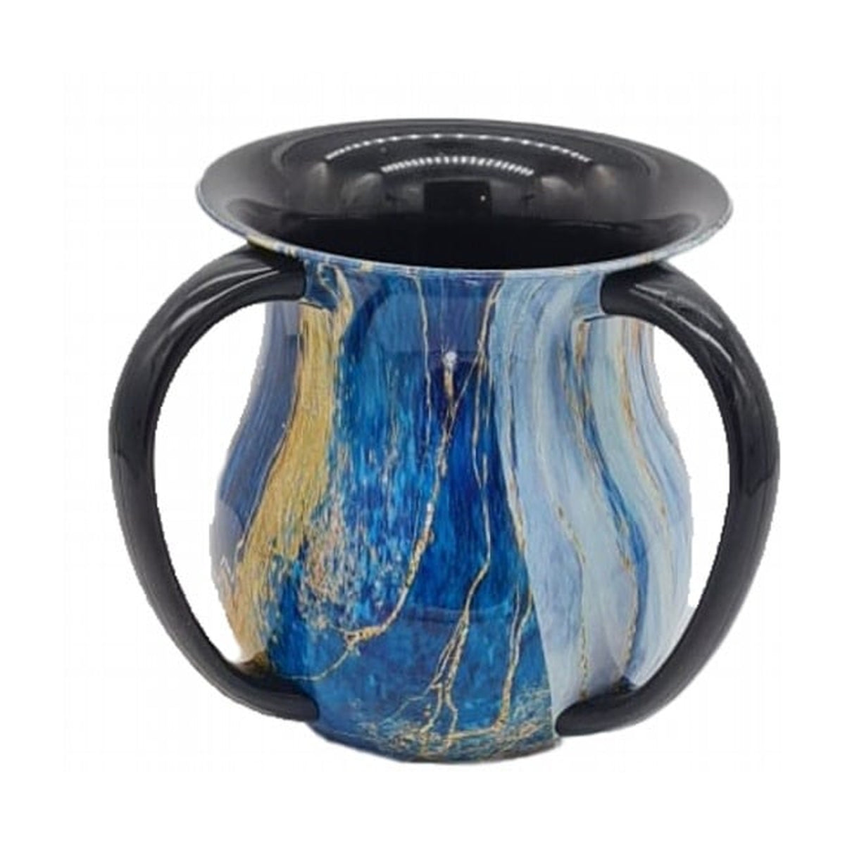 Washing Cup, Acrylic, Blue Marble Design