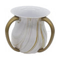 Washing Cup, Acrylic, White Marble Design