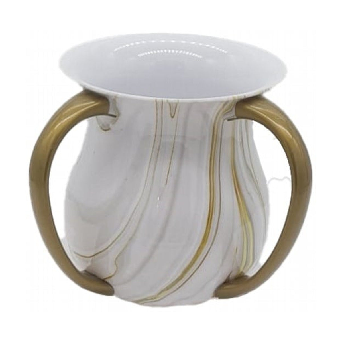 Washing Cup, Acrylic, White Marble Design