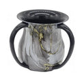 Washing Cup, Acrylic, Grey Marble Design