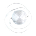 Baby Kippah, White Satin with Silver Embroidery