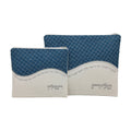Tallit and Tefillin Bag Set, Blue and White Linen With Wave Design