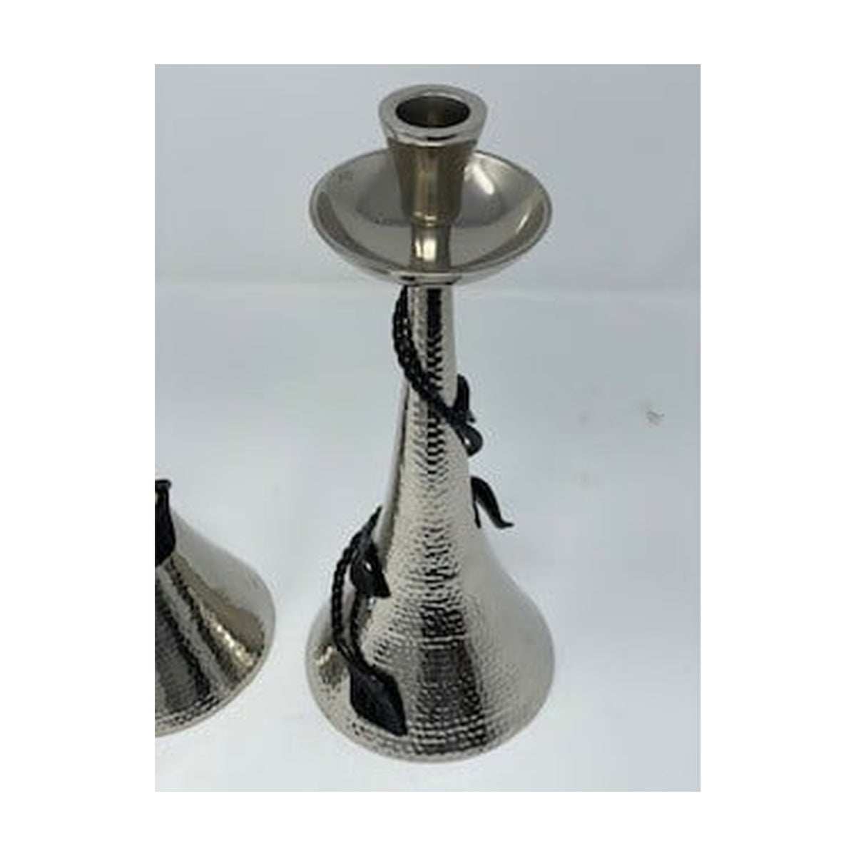 Hammered Candlestick with Black Branch Motif