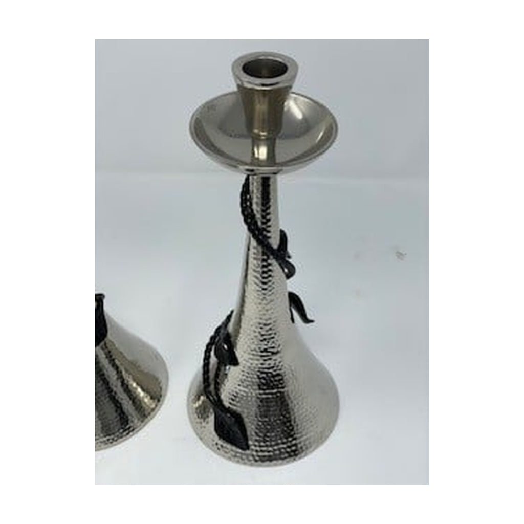 Hammered Candlestick with Black Branch Motif