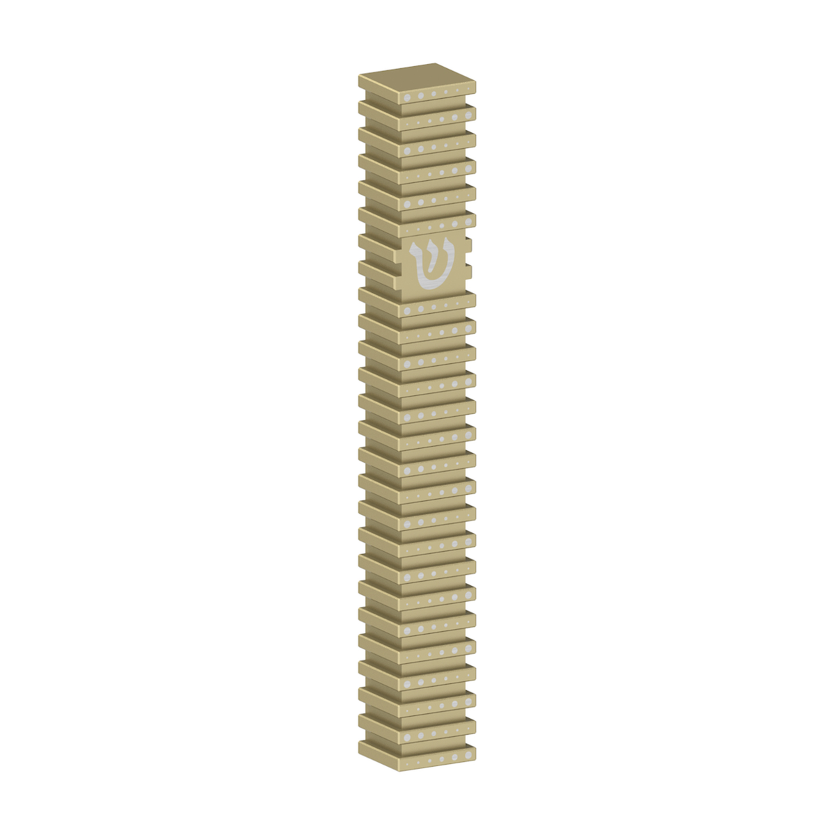 Square Mezuzah Case (S), Grooved, Yellow