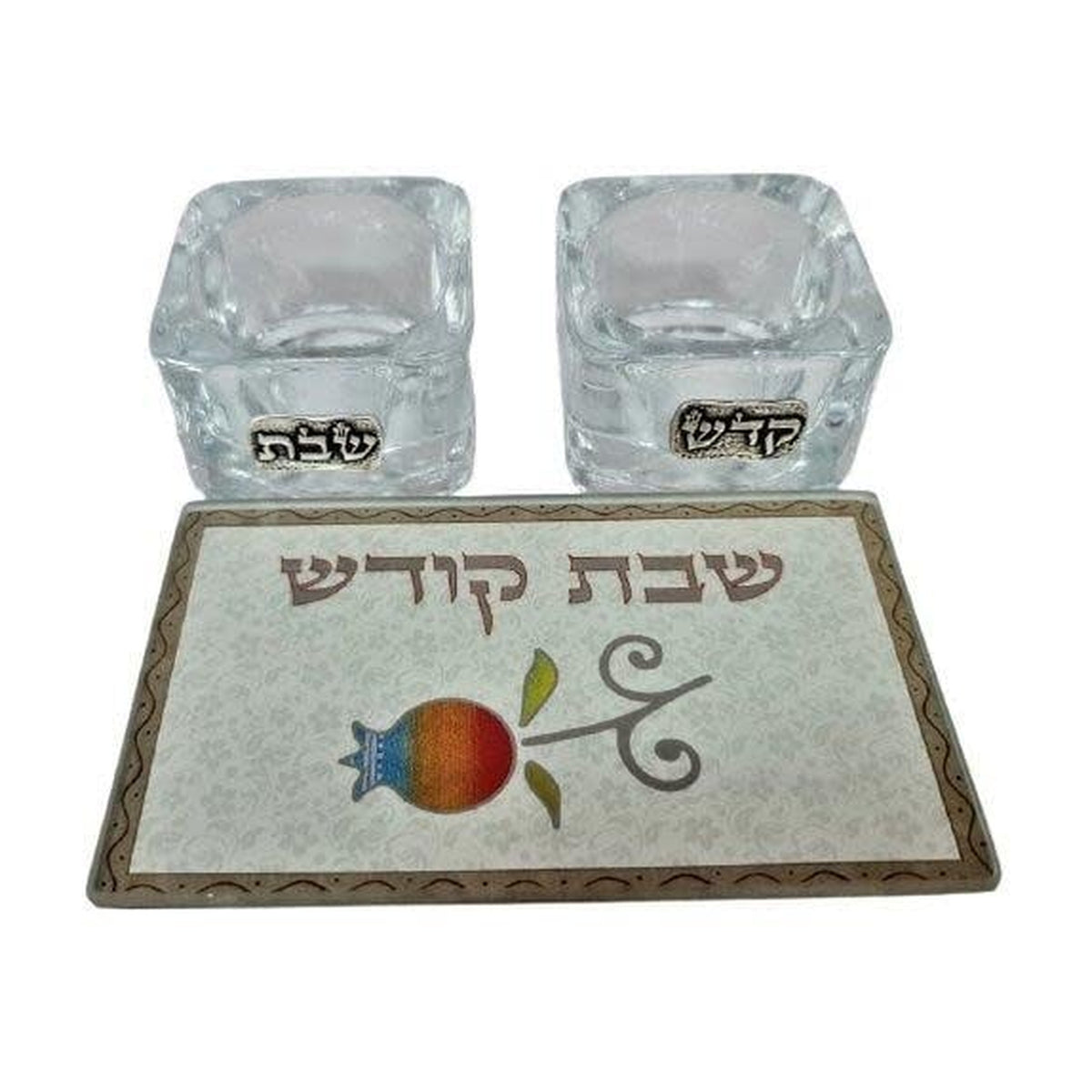 Candlesticks with Tray, Glass