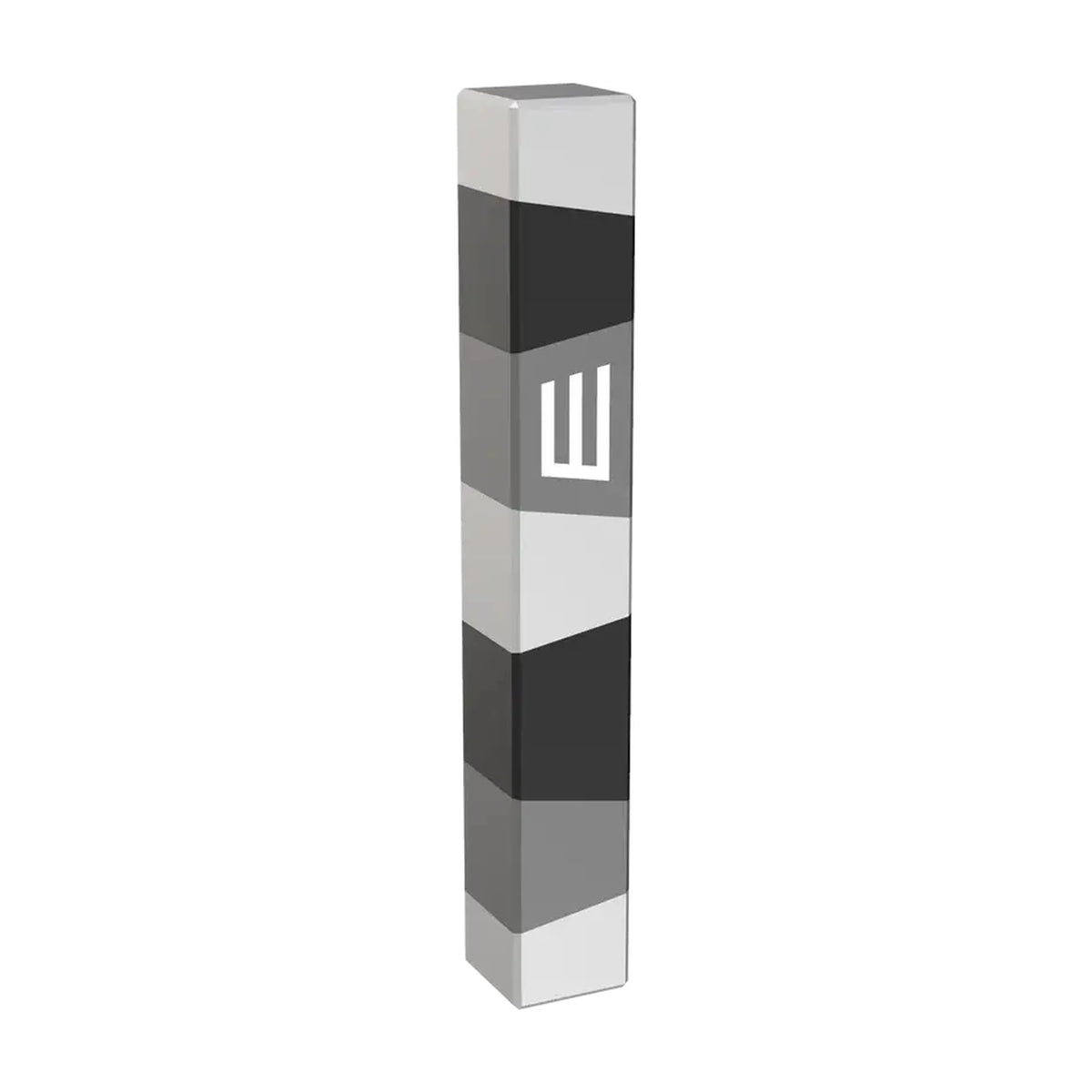 Puzzle Mezuzah Case, Black and Grey