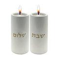Candlesticks, Cement-Effect white