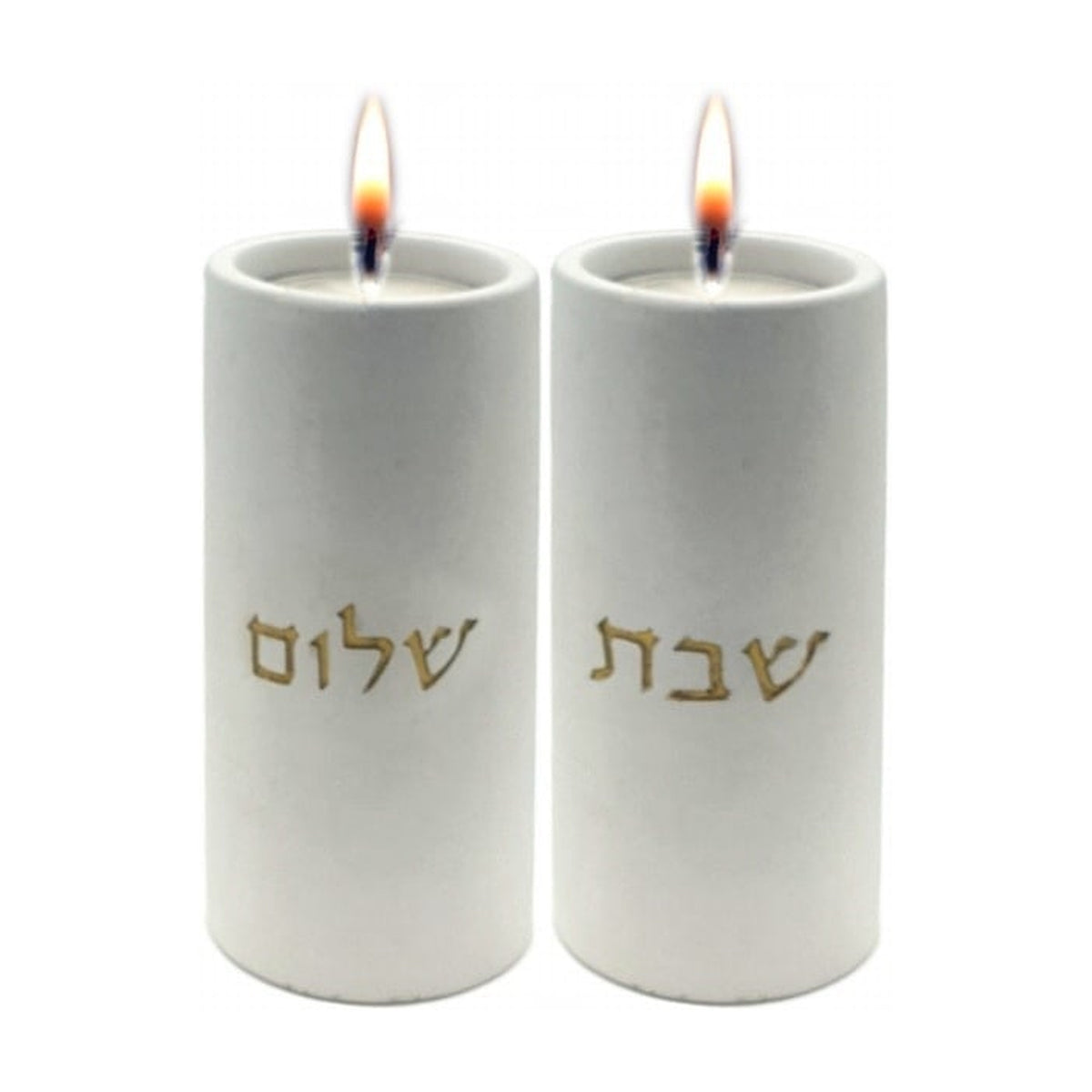 Candlesticks, Cement-Effect white
