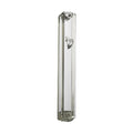 Mezuzah Case, Clear Plastic with silver shin, 7cm