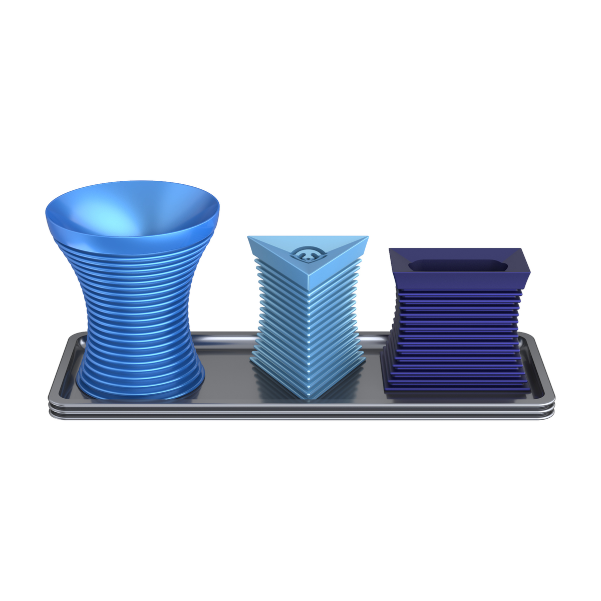 Havdalah Set, Grooved, Blue