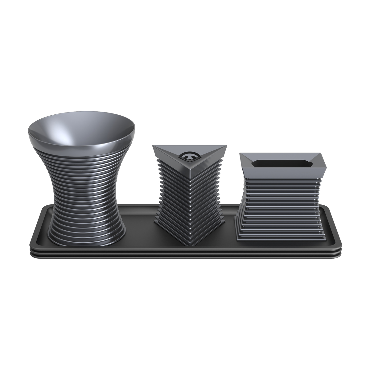 Havdalah Set, Grooved, Grey