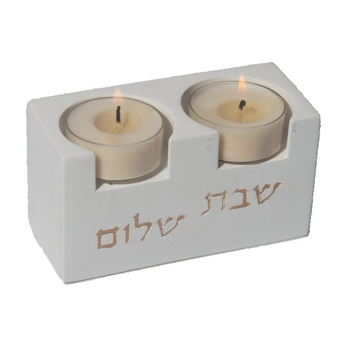 Candlesticks, Concrete/Stone Terazzo, Small, White