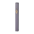 Dark Grey Aluminum Mezuzah 12 cm-with Gold Metal Shin