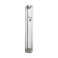 Transparent Plastic Mezuzah With Rubber Cork 12 Cm- With Silver Shin
