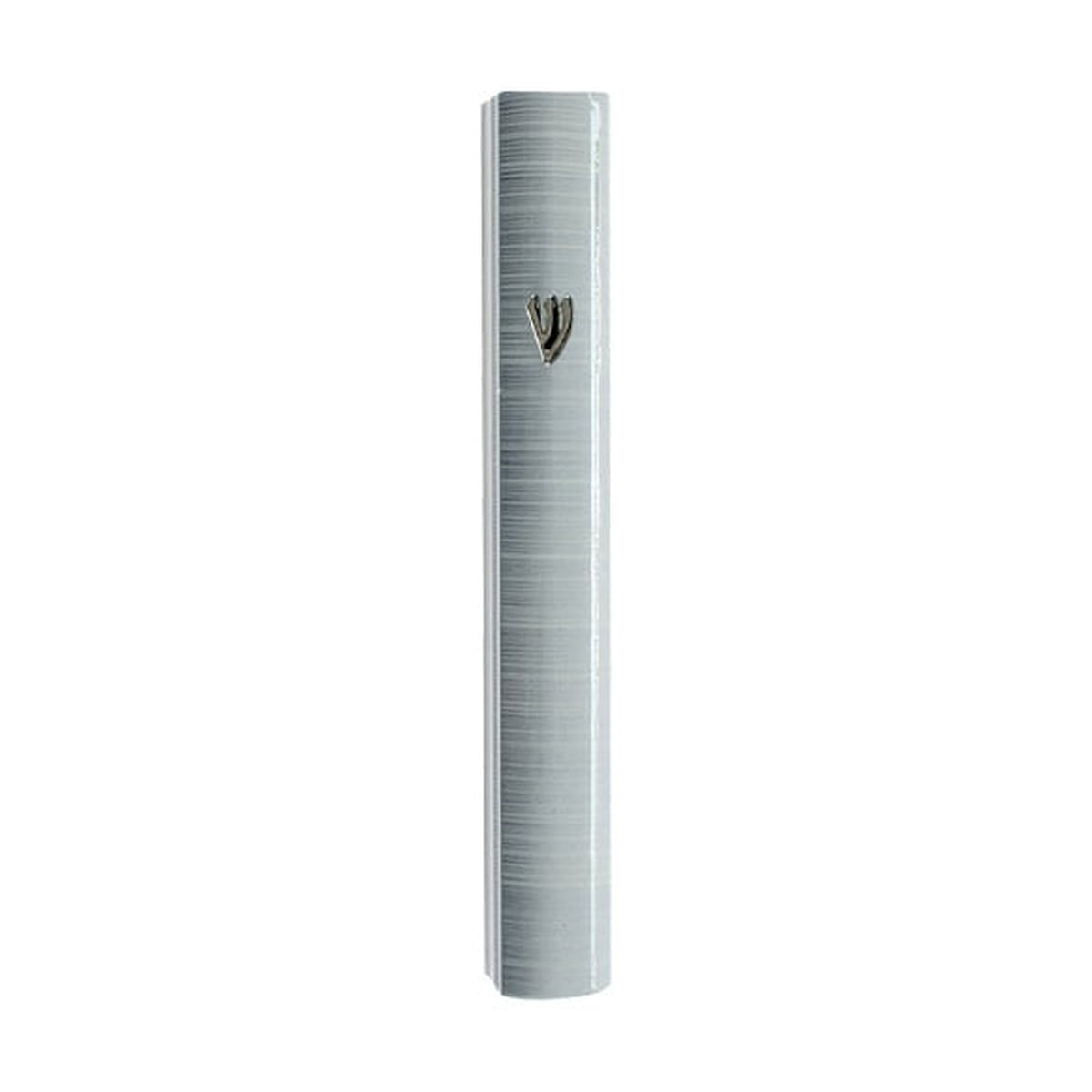 Mezuzah, Printed Aluminum- Silver with stripes