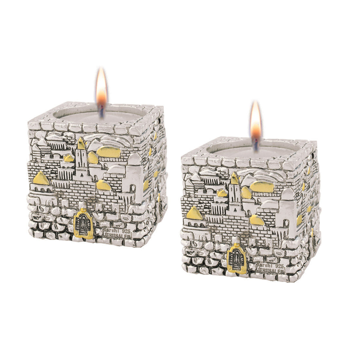 Jerusalem Shabbat Candlesticks - Cube