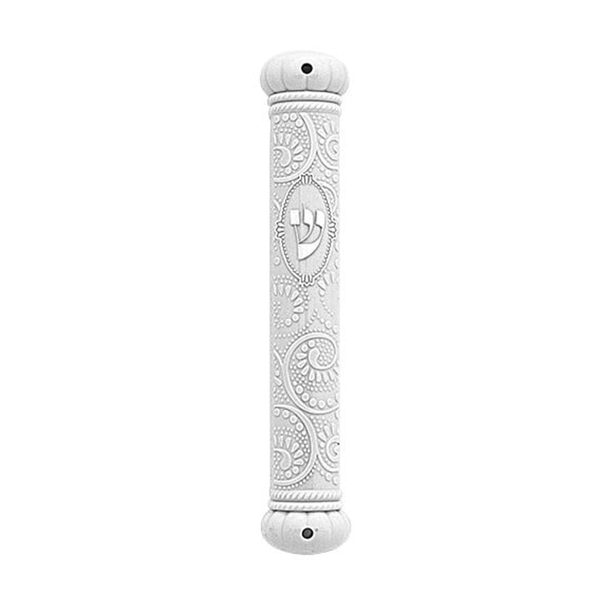 Mezuzah Case, White Plastic, 12cm