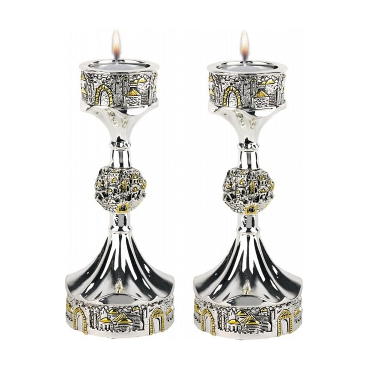 Candle Holders Globe Silver
