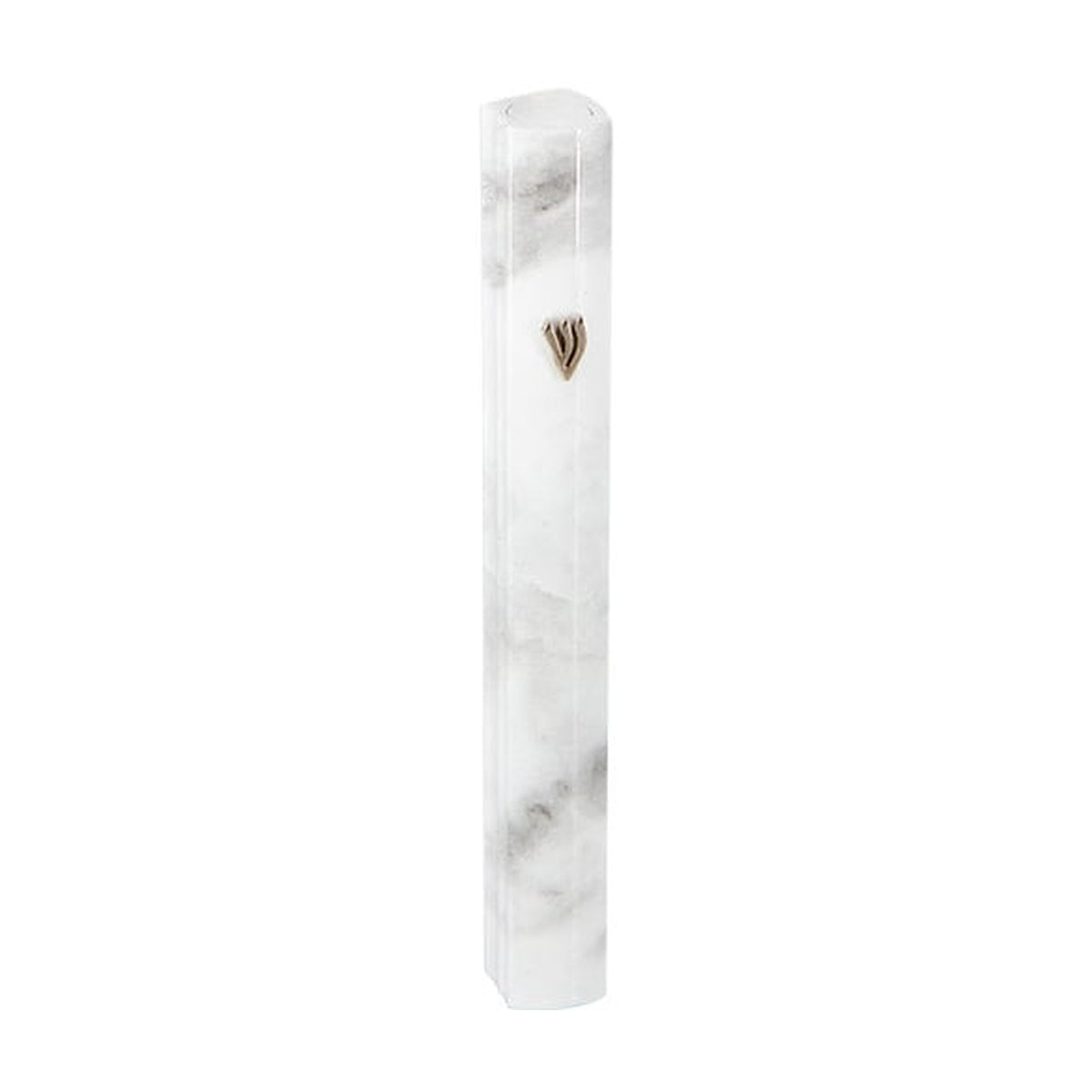 Aluminum Mezuzah, 12cm- Marble Effect