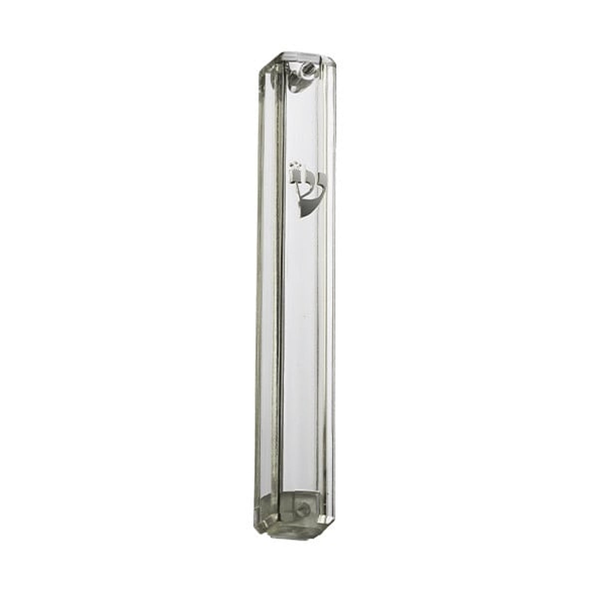 Mezuzah Case, Clear Plastic, 10cm